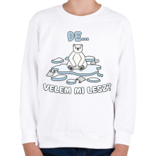 PRINTFASHION Velem mi lesz? - Gyerek pulóver - Fehér gyerek pulóver, kardigán