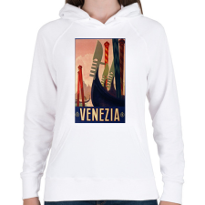 PRINTFASHION Velence Retro - Női kapucnis pulóver - Fehér női pulóver, kardigán