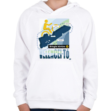 PRINTFASHION Velencei-tó körbetekerés pipa - Gyerek kapucnis pulóver - Fehér gyerek pulóver, kardigán