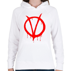 PRINTFASHION Vendetta logo - Női kapucnis pulóver - Fehér