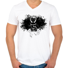 PRINTFASHION Venom - Férfi V-nyakú póló - Fehér férfi póló