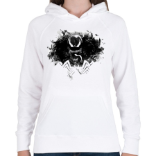 PRINTFASHION Venom - Női kapucnis pulóver - Fehér női pulóver, kardigán