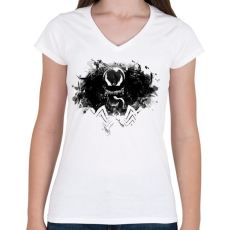 PRINTFASHION Venom - Női V-nyakú póló - Fehér