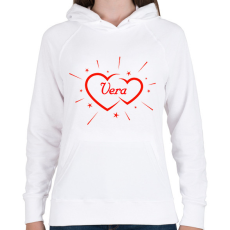 PRINTFASHION Vera - Női kapucnis pulóver - Fehér