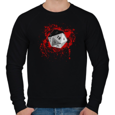 PRINTFASHION Véres D20 - Férfi pulóver - Fekete