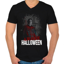 PRINTFASHION Véres halloween - Férfi V-nyakú póló - Fekete férfi póló