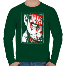 PRINTFASHION Véres zombi - Férfi pulóver - Sötétzöld férfi pulóver, kardigán