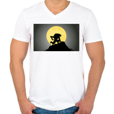 PRINTFASHION VÉRFARKAS - Férfi V-nyakú póló - Fehér férfi póló