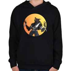 PRINTFASHION Vérfarkas - Gyerek kapucnis pulóver - Fekete
