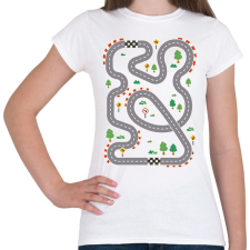 PRINTFASHION Versenypálya - Női póló - Fehér női póló