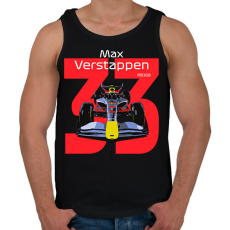 PRINTFASHION Verstappen 33 autóversenyző - fehér felirat - Férfi atléta - Fekete