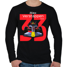 PRINTFASHION Verstappen 33 autóversenyző - fehér felirat - Férfi hosszú ujjú póló - Fekete