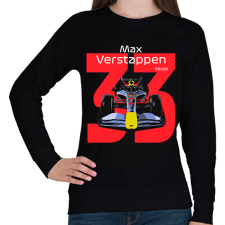 PRINTFASHION Verstappen 33 autóversenyző - fehér felirat - Női pulóver - Fekete női pulóver, kardigán
