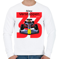 PRINTFASHION Verstappen 33 autóversenyző - fekete felirat - Férfi pulóver - Fehér