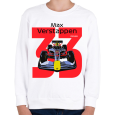 PRINTFASHION Verstappen 33 autóversenyző - fekete felirat - Gyerek pulóver - Fehér