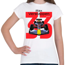 PRINTFASHION Verstappen 33 autóversenyző - fekete felirat - Női póló - Fehér női póló