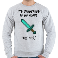 PRINTFASHION Veszélyes egyedül, ezt vidd magaddal! - Férfi pulóver - Sport szürke férfi pulóver, kardigán