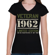 PRINTFASHION Veteran_1962 - Női V-nyakú póló - Fekete
