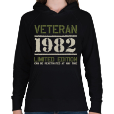 PRINTFASHION Veteran_1982 - Női kapucnis pulóver - Fekete