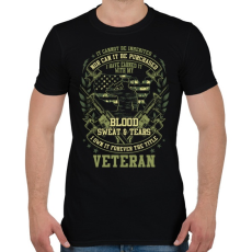 PRINTFASHION Veterán - Verejték, fáradtság, fájdalom - Férfi póló - Fekete