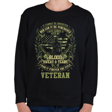 PRINTFASHION Veterán - Verejték, fáradtság, fájdalom - Gyerek pulóver - Fekete
