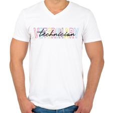 PRINTFASHION Veterinary  technician - Férfi V-nyakú póló - Fehér férfi póló