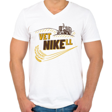 PRINTFASHION VetNIKEll - Férfi V-nyakú póló - Fehér