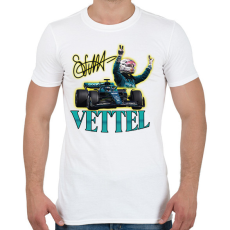 PRINTFASHION Vettel F1 - Férfi póló - Fehér