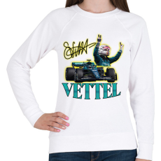 PRINTFASHION Vettel F1 - Női pulóver - Fehér