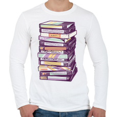PRINTFASHION VHS kazetták - Férfi hosszú ujjú póló - Fehér