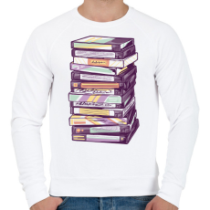 PRINTFASHION VHS kazetták - Férfi pulóver - Fehér