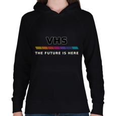 PRINTFASHION VHS retro - Női kapucnis pulóver - Fekete