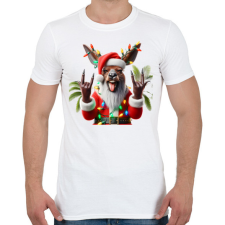 PRINTFASHION Vicces ausztrál karácsonyi rocker party kenguru - Mikulás ruhában - Férfi póló - Fehér férfi póló