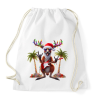 PRINTFASHION Vicces ausztrál karácsonyi rocker party kenguru - Mikulás ruhában - Sportzsák, Tornazsák - Fehér