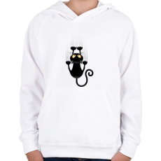PRINTFASHION Vicces cicás póló - Gyerek kapucnis pulóver - Fehér