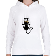 PRINTFASHION Vicces cicás póló - Női kapucnis pulóver - Fehér