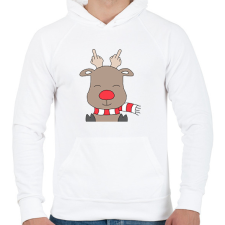 PRINTFASHION vicces, de cuki szarvas - Férfi kapucnis pulóver - Fehér férfi pulóver, kardigán