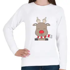 PRINTFASHION vicces, de cuki szarvas - Női pulóver - Fehér női pulóver, kardigán