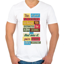 PRINTFASHION Vicces Felirat - Férfi V-nyakú póló - Fehér férfi póló