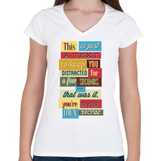 PRINTFASHION Vicces Felirat - Női V-nyakú póló - Fehér