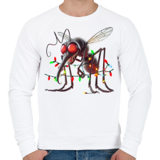 PRINTFASHION Vicces gonosz karácsonyi szúnyog - izzósorral - Férfi pulóver - Fehér férfi pulóver, kardigán
