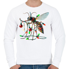 PRINTFASHION Vicces gonosz karácsonyi szúnyog - izzósorral - Férfi pulóver - Fehér
