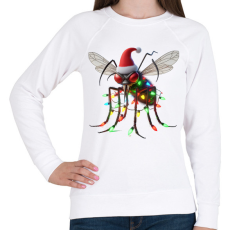PRINTFASHION Vicces gonosz karácsonyi szúnyog - izzósorral - Női pulóver - Fehér