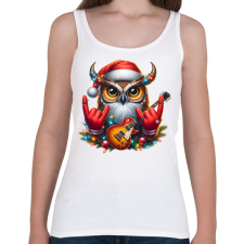 PRINTFASHION Vicces karácsonyi gitáros rocker party bagoly - Női atléta - Fehér női trikó