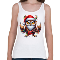 PRINTFASHION Vicces karácsonyi gitáros rocker party bagoly - Női atléta - Fehér