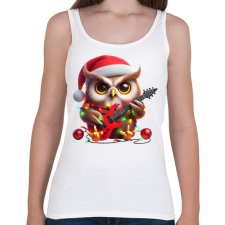 PRINTFASHION Vicces karácsonyi gitáros rocker party bagoly - Női atléta - Fehér női trikó