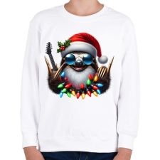 PRINTFASHION Vicces karácsonyi gitáros rocker party lajhár - Gyerek pulóver - Fehér gyerek pulóver, kardigán