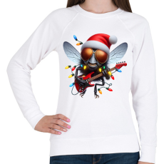 PRINTFASHION Vicces karácsonyi gitáros rocker party légy / bogár - Női pulóver - Fehér