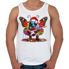 PRINTFASHION Vicces karácsonyi gitáros rocker party pillangó / lepke - Férfi atléta - Fehér atléta, trikó