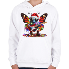 PRINTFASHION Vicces karácsonyi gitáros rocker party pillangó / lepke - Gyerek kapucnis pulóver - Fehér gyerek pulóver, kardigán